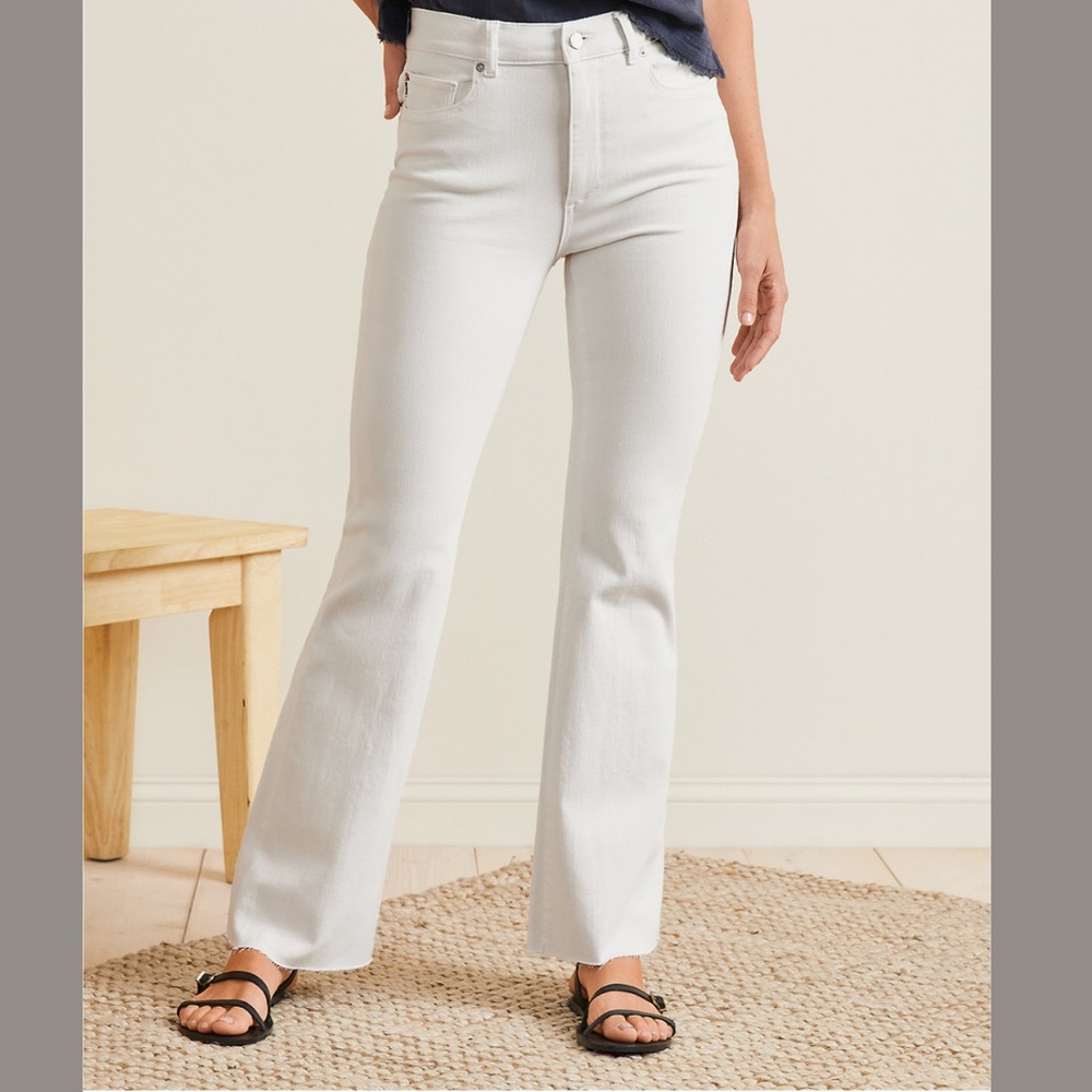 Garnet Hill DL1961 Bridget Bootcut Jeans in Soft White 23”